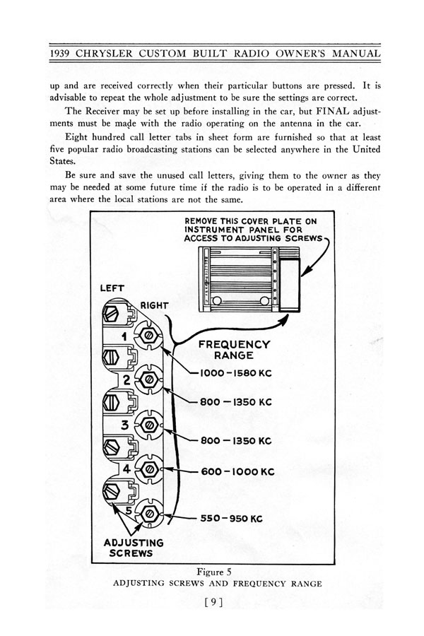 1939 Chrysler Radio Manual Page 7